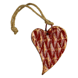 Decoración Navideña de Metal Sólido con Diseño de Corazón Rojo Pintado, para Colgar en el Árbol de Navidad - Product Image 4