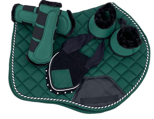 Conjunto de almohadillas para silla de montar de calidad premium personalizadas con botas y orejeras, equipo completo de equitación. - Product Image 1