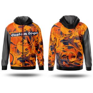 Sweat à capuche d'hiver personnalisé en sublimation, polyester/coton de haute qualité, fermeture éclair, streetwear, sweat à capuche imprimé et brodé pour hommes - Product Image 4