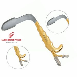 Écarteur mammaire lumineux Epstein à fibres optiques avec embout spatulé à dents pour aspiration - Product Image 4