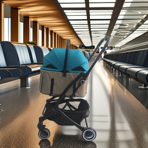 Lightweight Foldable 4-<b>Wheel</b> Pet Stroller Cat dog Carrier for Small Dogs Shock Absorbers 20kg Capacity Compatible Bike Travel - Product Image 5