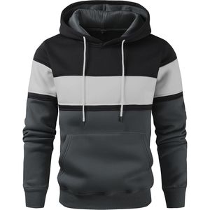 Sudadera con Capucha Blanca para Hombre, Sudadera Lisa con Capucha, Informal, de Manga Larga, con Bolsillo Tipo Canguro, Mezcla de Algodón, Estilo Urbano - Product Image 6