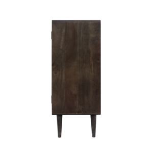 Mid-Century Modern Solid Mango Wood Sideboard Gold Circle Inlay Tapered Legs Strong Durable Accent <b>Cabinet</b> Retro <b>Storage</b> Buffet - Product Image 5