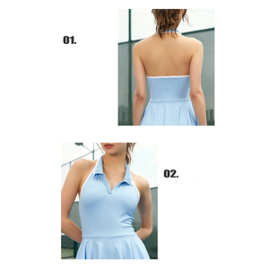 Robe de tennis pour femme avec matière légère et à séchage rapide, short intégré et style moderne pour l'entraînement au tennis féminin - Product Image 3