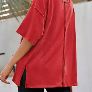 เสื้อยืดโอเวอร์ไซส์ผู้หญิง ผ้าฝ้ายทรงหลวม แขนสั้น สไตล์ลำลอง สำหรับผู้หญิง แฟชั่นสตรีทแวร์ และลดราคาประจำวัน ส่งตรงจากโรงงาน - Product Image 6