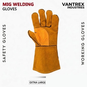 Guantes de Soldadura de Cuero, Transpirables, Resistentes al Calor, Protección Laboral para Exteriores, Anti-escaldaduras, Altas Temperaturas - Product Image 3