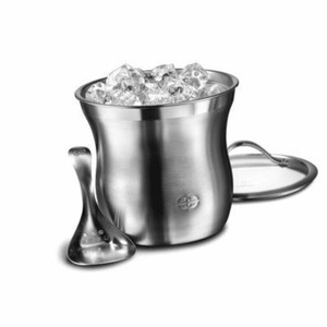 Cubeta para Hielo de Acero Inoxidable con Base de Pedestal Redonda, Resistente al Óxido, para Bebidas, Fiestas y Hogar - Product Image 3