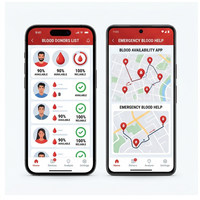 Application de don de sang RoyalCraft Enterprise : Trouvez des donneurs, localisateur de banques de sang, alertes d'urgence pour iOS/Android/Linux/Mac