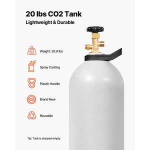 Bombola di CO2 in alluminio ad alta pressione da 20 libbre con impugnatura in rame viola e valvola CGA320 - Product Image 2
