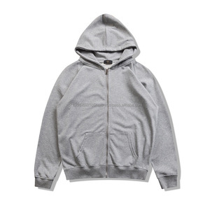 Conjuntos de ropa de calle para hombre con logotipo personalizado, suéter con cremallera para hombre, sudadera con cremallera de cara completa desgastada, capucha con cremallera exterior OEM - Product Image 4