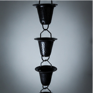 Chaîne de pluie Tulipe Noire, design minimaliste en forme d'entonnoir, pour gouttière moderne - Product Image 2