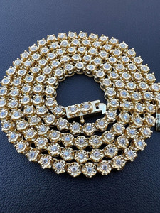 Collar de Cadena de Palomitas de Maíz Chapado en Oro con Circonitas Cúbicas Redondas Brillantes, Joyería Casual para Uso Diario de Mujer - Product Image 4