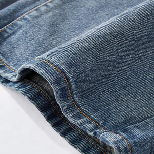 Jean en denim pour homme, coupe droite, décontracté, délavé clair, taille mi-haute, jambe droite, nouvelle collection, service OEM - Product Image 4