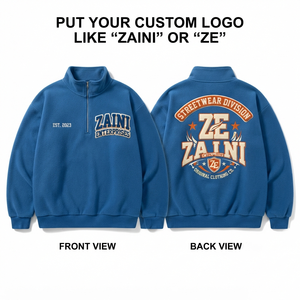 Premium 280 GSM Soft Polyester Fleece Zipper <b>Jacket</b> Royal Blue Warm Embossed Logo Detail Waterproof Breathable <b>Reflective</b> Men's - Product Image 1
