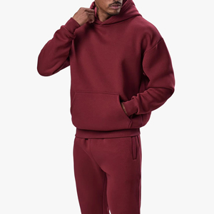 Fabricant de vêtements en gros, ensembles de survêtements d'hiver surdimensionnés pour hommes, en coton molletonné, logo personnalisé, respirant, léger, décontracté - Product Image 5