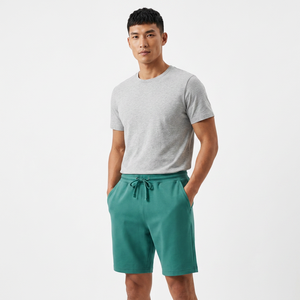<b>Men's</b> Mid Waist Breathable Cotton <b>Bermuda</b> <b>Shorts</b> With Drawstring And Pockets Solid Color Casual Knitted Style - Product Image 5