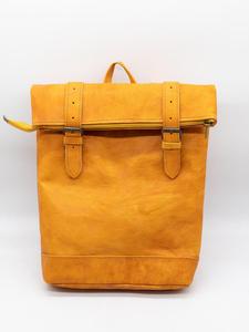 Handmade Distressed Leather <b>Roll</b> Top <b>Backpack</b> Rugged Rucksack For Men Artisan Quality Laptop Travel Bag LRTB-0181 - Product Image 3