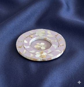 Posavasos con incrustaciones de madreperla, posavasos con incrustaciones, utensilios de cocina, vajilla, posavasos de resina hechos a mano a la venta - Product Image 1