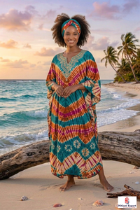 Women Stylish Printed <b>Kaftan</b> Dress Loose Fit Beach Wear Soft Fabric <b>Summer</b> Resort Cover Up Island Vacation Bulk Supply - Product Image 3