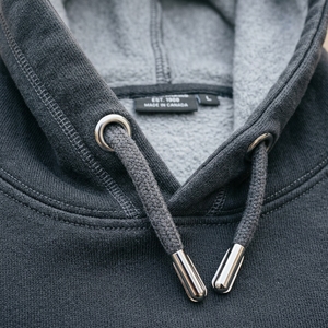 Sweat à capuche pour homme avec logo personnalisé, sans cordon, en coton lourd, effet délavé vintage - Product Image 6