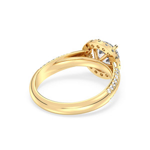 Bague en moissanite REYES VVS couleur D en argent sterling 925 plaqué or jaune 14 carats et rhodium, certifiée GRA, bijoux fins pour femmes - Product Image 4