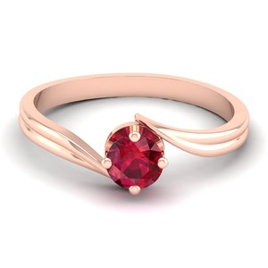 แหวนเพชรพลอยทับทิมทรงกลมเจียระไนแบบบริลเลียนต์ 0.5 กะรัต ทองคำแท้ 14K ยี่ห้อ REYES สินค้าขายดี แหวนหมั้นแบบโซลิแทร์ เครื่องประดับชั้นดีสุดพิเศษ - Product Image 6