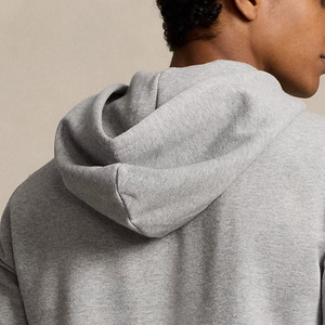 Light Grey Melange <b>Zip</b>-<b>Up</b> Hoodie Men Full Sleeve Hooded Sweatshirt Cotton Knitted Solid Color Autumn Wear - Product Image 4