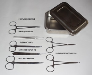 Mirha International - Juego de Instrumentos Quirúrgicos, Tijeras, Pinzas, Set de Apósito, 8 Piezas, Acero Inoxidable, Certificado ISO13485, Manual de la Clase - Product Image 3