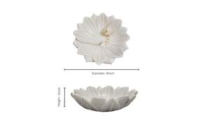 Bol décoratif en marbre blanc naturel, plateaux décoratifs, flûtes, bol à fruits en marbre, bol à volants en marbre, décoration intérieure - Product Image 2