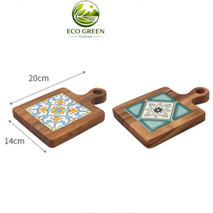 Wooden Pot Ceramic Pads VIETNAM Ceramic Wood Eco-Friendly Square Decorate Painted Antique <b>well</b>-used - Product Image 1