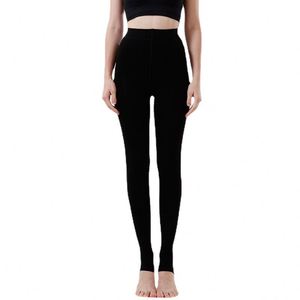 <b>Fleece</b> Lined Thermal Pantyhose Plush Size Big Stretchy Thermal <b>Legging</b> - Product Image 1