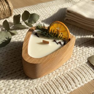 Support de bougie en bois de luxe fait main, bol à pâte en bois naturel, accessoire décoratif pour intérieurs modernes - Product Image 6