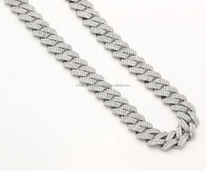 Collar de Cadena Cubana de Plata de Ley 925 con Moissanita de Corte Brillante, Estilo Hip Hop, Regalo de Aniversario de Bodas para Mujer - Product Image 4