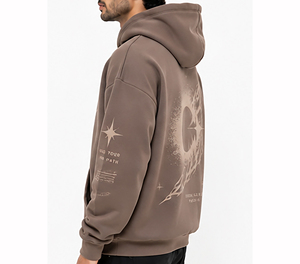 Sweat-shirt à capuche de luxe noir pour homme, coupe oversize, en coton épais, style streetwear hiver, chaud et tendance - Product Image 4