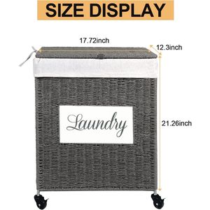 Cesto Portabiancheria con Coperchio, Cesto Contenitore per Casa e Cucina, con Sacchetto Interno in Tessuto per Vestiti, Ideale per la Camera da Letto - Product Image 4