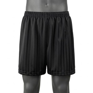 Pantalones Cortos Deportivos Unisex Negros de Poliéster Sólido, Cintura Elástica, Absorción de Humedad, Corte Regular, para Todas las Temporadas, Protección UV, Secado Rápido - Product Image 1