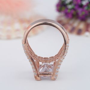 Ready to Ship Trendy 925 <b>Sterling</b> <b>Silver</b> Stacking <b>Ring</b> <b>Set</b> Emerald Cut Full Micro-Pave 5A Moissanite Wedding Band Women - Product Image 5