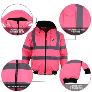 Chaqueta de seguridad de alta visibilidad, cortavientos ligero para ciclismo, correr, senderismo, logotipo personalizado, chaqueta protectora solar para hombres - Product Image 4