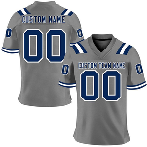 Custom American Football Jersey Men's V Neck Team Uniform Quick Dry Full Sublimation Sports Shirt OEM ODM Private Label Apparel - Product Image 1