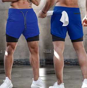 Pantalones Cortos Deportivos de Doble Capa para Hombre, Pantalones Cortos Deportivos 2 en 1 para Gimnasio, Entrenamiento, Secado Rápido, para Correr, de Doble Capa, para Verano - Product Image 2
