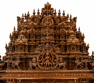Temple domestique en bois massif de style sud-indien de luxe avec Gopuram, style traditionnel dravidien, en vente en Australie - Product Image 5