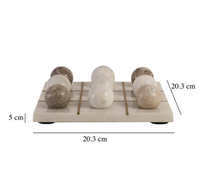 Premium <b>Marble</b> Tic Tac Toe Board Set Handcrafted Stone Noughts and Crosses <b>Game</b> Modern Coffee Table Decor Office Desktop Gift - Product Image 5