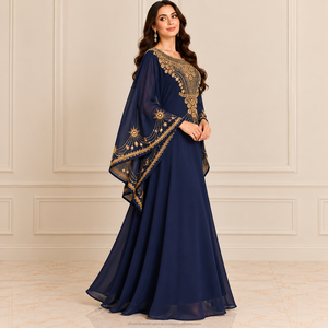 Robe Abaya de Luxe pour Femmes avec Manches Amples et Fluides et Embellissements Sophistiqués pour les Occasions Spéciales - Product Image 2