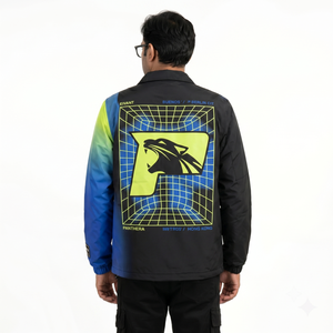 Veste Coach Homme Personnalisée en Nylon – Coupe Varsity Résistante à l'Eau, Coupe Oversize, Imprimé Graphique Haute Densité, Vêtement d'Extérieur Streetwear - Product Image 2