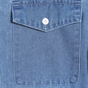 Vente en gros de chemises en jean décontractées pour hommes avec logo personnalisé, chemises en jean souples pour garçons, durables, bleues, respirantes, à manches longues, veste en jean - Product Image 5