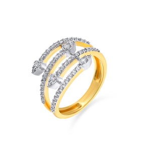 Anillo de Oro de Primera Calidad para Mujer con Doble Halo de Diamantes Brillantes, Filas de Micro Pavé y Acentos de Cuentas de Ónix Negro Intenso sobre una Base Lisa - Product Image 1
