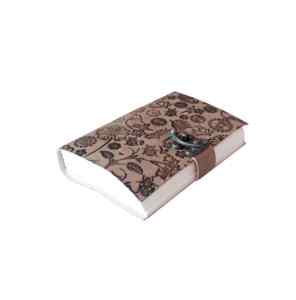 Floral Embossed Leather Journal with Antique <b>Lock</b> – Refillable Writing Notebook, Travel <b>Diary</b>, Sketchbook, Gift for Writers - Product Image 1