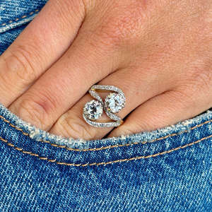 Bague Arin Eternity, diamant de laboratoire rond taille brillant IGI/GIA, or blanc 14 carats, bague de fiançailles et de mariage pour les fêtes - Product Image 2