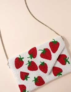 กระเป๋าคลัทช์ปักลูกปัดลายเรขาคณิตสีแดงเหลืองทันสมัยสำหรับผู้หญิง  ลายสามเหลี่ยม  รุ่นพิเศษสำหรับวันอีด  เหมาะสำหรับงานปาร์ตี้ - Product Image 2