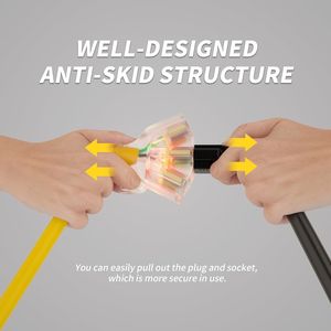 Rallonge extérieure de 25 pieds, calibre 12/3, avec plusieurs prises, indicateur lumineux, cordon d'alimentation flexible à 3 prises - Product Image 2